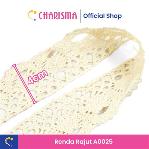 Jual Charisma Renda Rajut Renda Kait Cream Putih 1cm 2cm 3cm