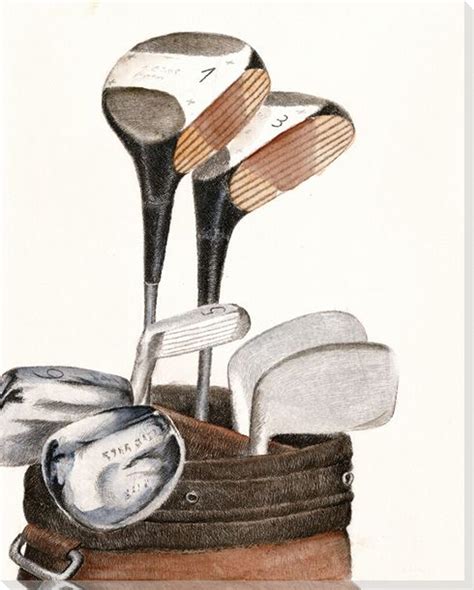 Golf Clubs Wrapped Canvas Giclee Print Wall Art - Wall Decor - Artwork