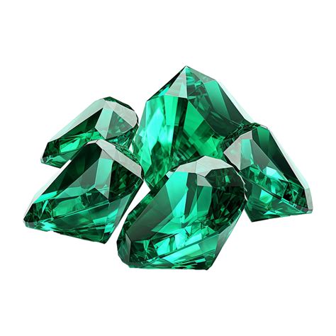 Ai Generated Magnificent Emeralds Isolated On Transparent Background