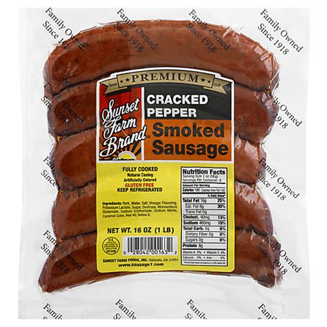 Sunset Farm Brand Cracked Pepper Smoked Sausage Oz Deli Carlie C S