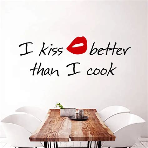 Small X Cm Wall Decal Quote Vinyl Sticker I Kiss Better Than I Cook