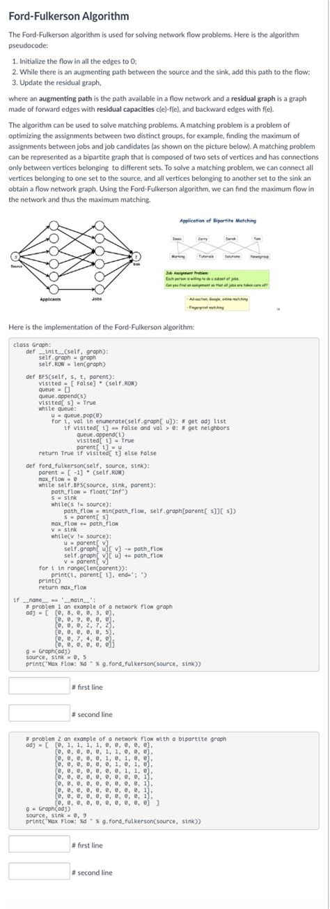 Solved Ford Fulkerson Algorithm The Ford Fulkerson Algorithm Chegg