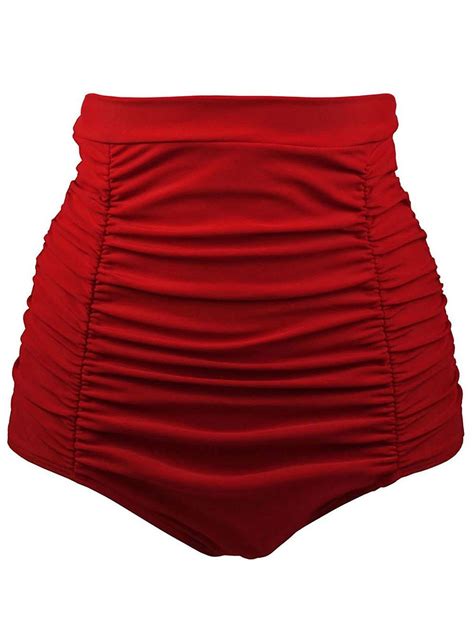 [46 Off] High Waist Plus Size Ruched Swim Briefs Rosegal