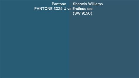 Pantone 3025 U Vs Sherwin Williams Endless Sea SW 9150 Side By Side