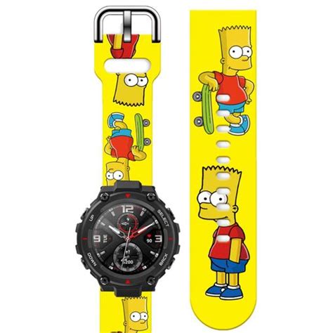 Correa Silicona Liquida Suave Para Amazfit T Rex Pro The Simpsons Con