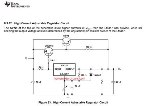 Lm317 With Outboard Current Boost Circuit Homemade Circuit Projects