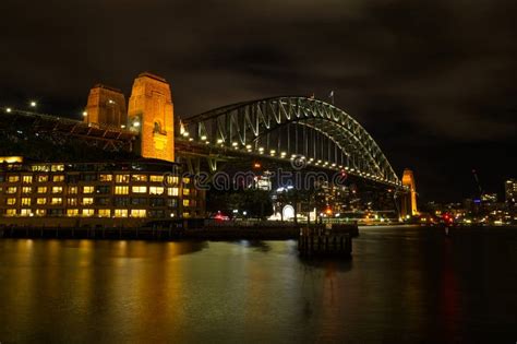 Sydney Harbour Bridge Night Editorial Image - Image of skyline ...