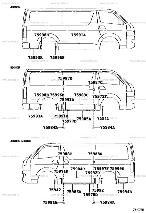 Body Stripe For Toyota Hiace Xh Generation Restyling