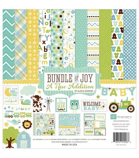 Echo Park Paper Company Bundle Of Joy Baby Boy Scrapbooking Kit Echo