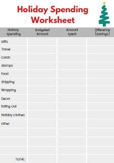 Free Holiday Budget Worksheet - Life and a Budget