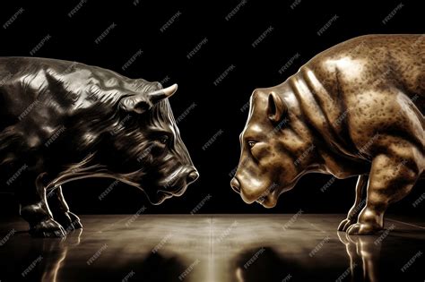 Premium AI Image | Market Battle Bull vs Bear Financial Competition and Investor Strategy ...