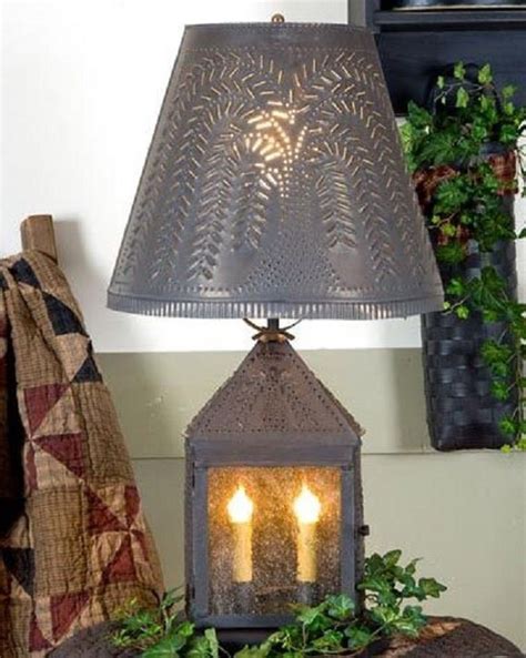 Primitive Punched Tin Candle Lantern With Willow By Savingshepherd