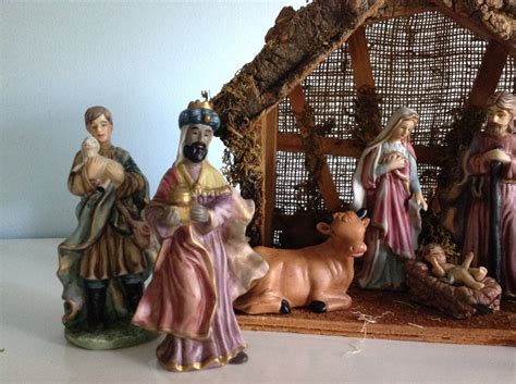 Vintage Porcelain Nativity Set With Stable Christmas Nativity | Etsy