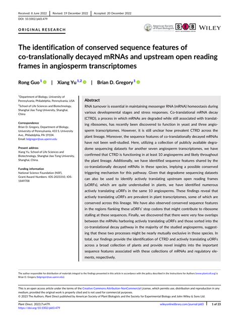 Pdf The Identification Of Conserved Sequence Features Of Co