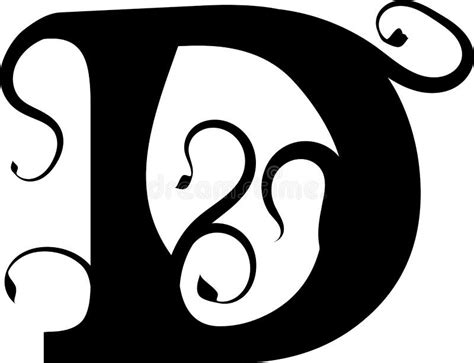 Floral letter D on white stock vector. Illustration of royal - 85773859 