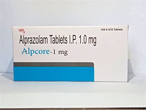 Alprazolam ALPCORE 1mg Tab 10X6X10 Treatment Panic Disorder And