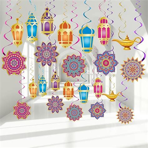 Amazon Zonon 52 Pcs Ramadan Mubarak Decorations Arabian Nights