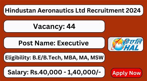 HAL Recruitment 2024 44 Executive Posts Apply Now Tamilanguide