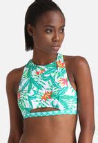 Panama Palms Spliced Print Crop Bikini Top Minkpink Swimwear