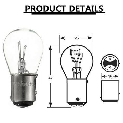 10pcs 12v 215w Tail Light Bulb Brake Stop Reverse 1157 Bay15d Bulbs White New Ebay