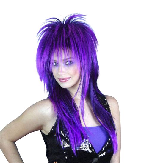 80s Cindy Lauper Spiky Layered Wig Purple Costume Wig Disguises