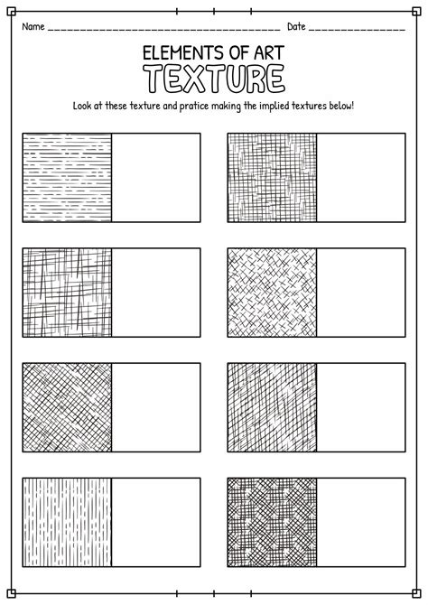 Art Texture Worksheet Elements Of Art Texture Texture Art Art