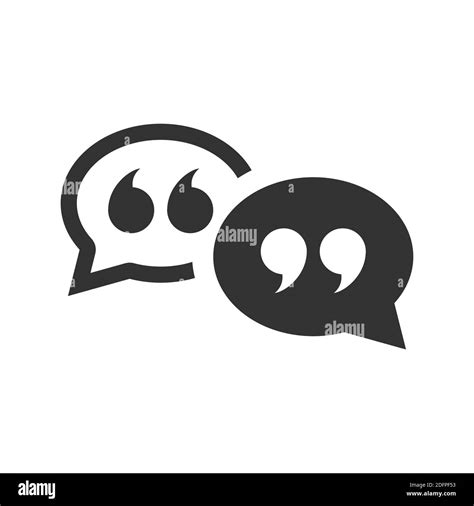 Speech Bubble With Quotes Black Vector Icon Chat Messaging Or Texting Symbol With Quotation