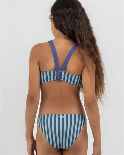 Shop Roxy Girls Serenity Stripe Bikini Set In Marlin Serenity Stripe Fast Shipping Easy