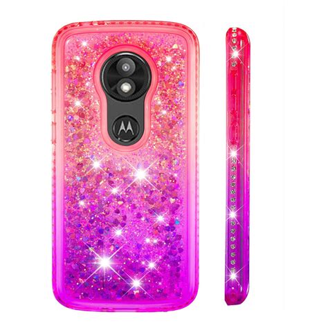 Soatuto For Motorola E5 Play Phone Case Moto E5 Cruise Glitter Case Sparkle Glitter Flowing