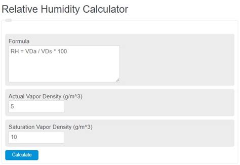 Relative Humidity Calculator - Calculator Academy