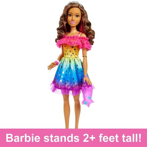 Large Barbie Doll Inches Tall Blond Hair And Rainbow Dress Latin