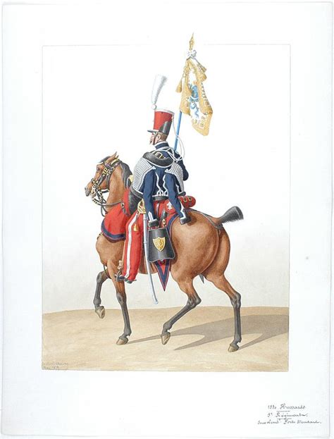 French E Hussards Bas Rhin Sous Lieutenant Porte Etendard By