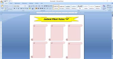 Template Jadwal Piket Word Analisis