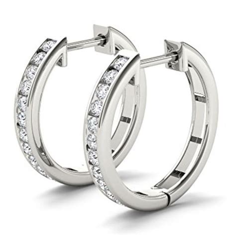 Simulated Diamond Hoop Earring Diamond Huggies Earring 14k Etsy