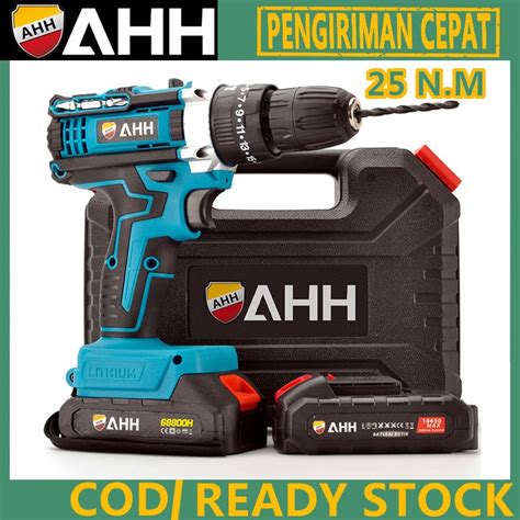 Jual AHH Bor Listrik 10mm Baterai Tangan Cordless Drill 36V Screwdriver