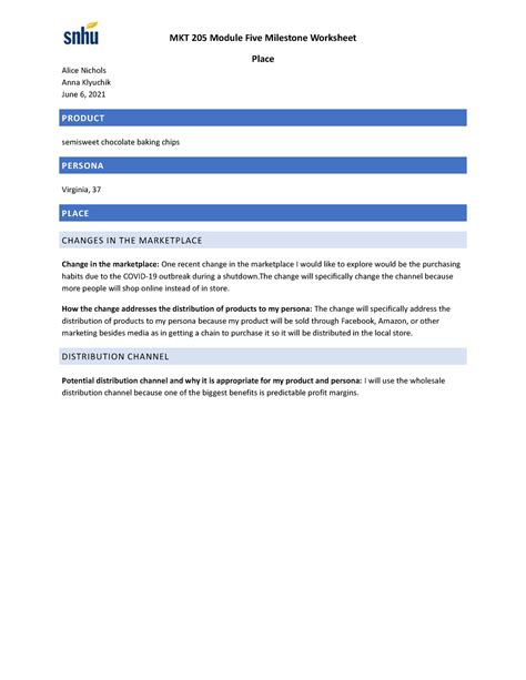 MKT205 Module Five Milestone Copy Copy MKT 205 Module Five Milestone