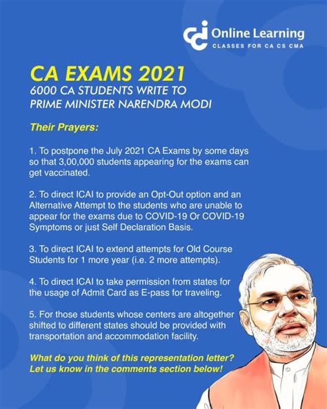 CA Exams 2021 6000 CA Students Write To The PMO To Postpone CA Exams