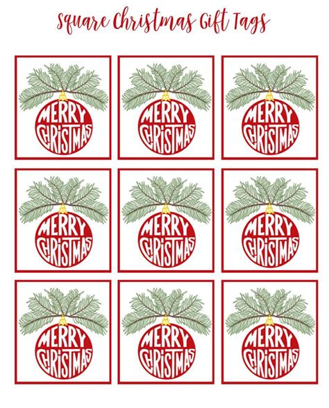 Free printable Christmas gift tags square | Christmas gift tags ...