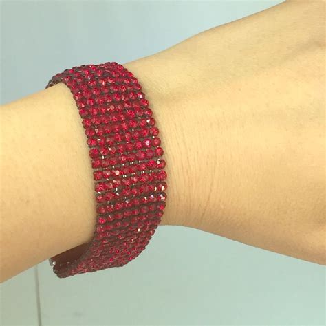 Swarovski Red Crystal Pave Bracelet Swarovski Red Crystals Red