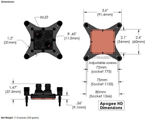 Swiftech Apogee Liquid Cooling Waterblock CPU Cooler – Coolerguys