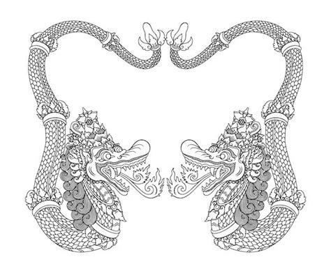 Premium Vector Naga Banda Balinese Dragon Traditional Drawing With