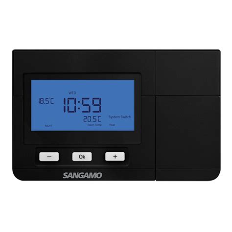 Sangamo Chprstatdpb 7 Day Programmable Room Thermostat Black Etc Electrical