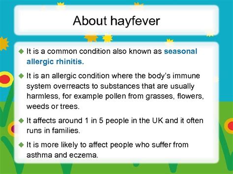 Hayfever Seasonal Allergic Rhinitis How You Can Manage