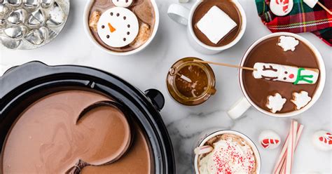 Slow Cooker Hot Chocolate Recipe Crockpot Striped Spatula