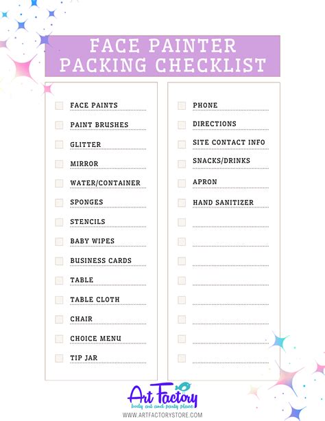 The Face Painter Packing Checklist - Face Painting Help