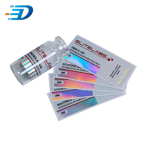 Custom Design Printing Glass 10ml Vial Sticker Label Holographic Foil