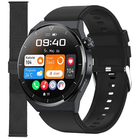 Zegarek Smartwatch Enter Sat Set Czarny Pasek Bransoleta