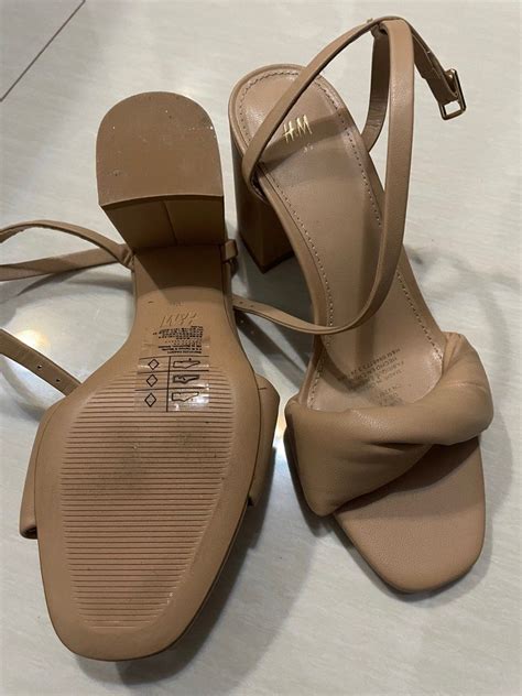 H M Nude Block Heels On Carousell