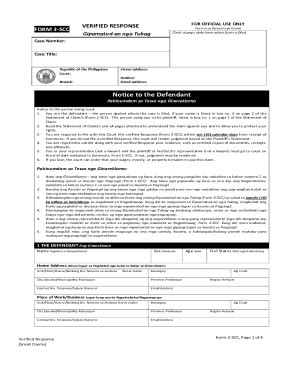 Fillable Online Oca Judiciary Gov FORM 1 B SCC INFORMATION FOR THE