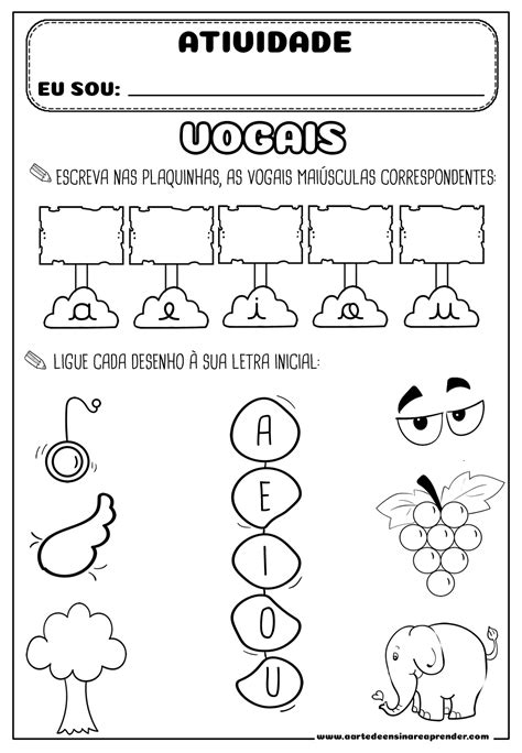 Atividade Pronta Vogais A Arte De Ensinar E Aprender